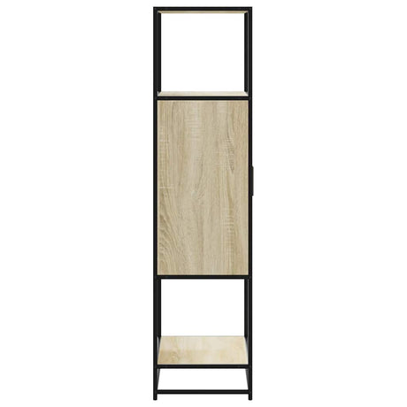 Hoge kast 68x35x139 cm bewerkt hout en metaal sonoma eikenkleur - AllerleiShop