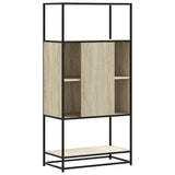 Hoge kast 68x35x139 cm bewerkt hout en metaal sonoma eikenkleur - AllerleiShop