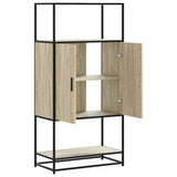 Hoge kast 68x35x139 cm bewerkt hout en metaal sonoma eikenkleur - AllerleiShop