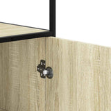 Hoge kast 68x35x139 cm bewerkt hout en metaal sonoma eikenkleur - AllerleiShop