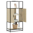 Hoge kast 68x35x139 cm bewerkt hout en metaal sonoma eikenkleur - AllerleiShop