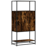 Hoge kast 68x35x139cm bewerkt hout en metaal gerookt eikenkleur - AllerleiShop