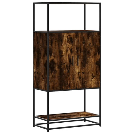 Hoge kast 68x35x139cm bewerkt hout en metaal gerookt eikenkleur - AllerleiShop