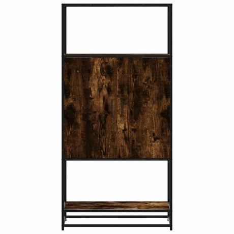 Hoge kast 68x35x139cm bewerkt hout en metaal gerookt eikenkleur - AllerleiShop