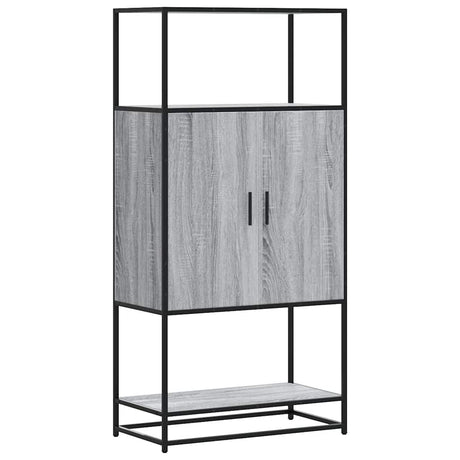 Hoge kast 68x35x139cm bewerkt hout en metaal grijs sonoma eiken - AllerleiShop