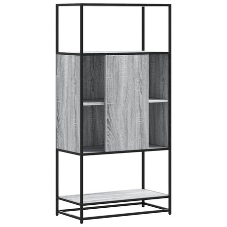 Hoge kast 68x35x139cm bewerkt hout en metaal grijs sonoma eiken - AllerleiShop