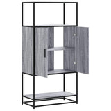 Hoge kast 68x35x139cm bewerkt hout en metaal grijs sonoma eiken - AllerleiShop