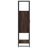 Hoge kast 68x35x139 cm bewerkt hout en metaal bruin eikenkleur - AllerleiShop