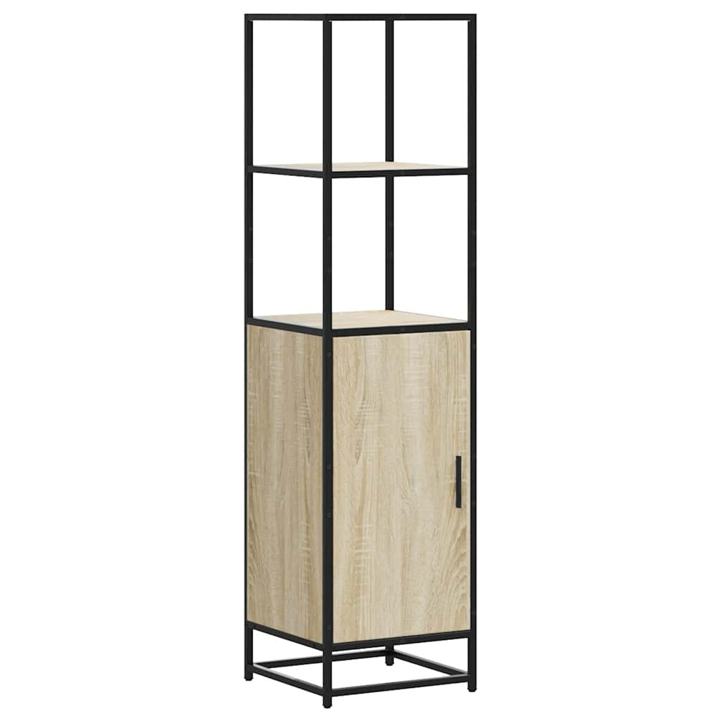 Hoge kast 35,5x35x139 cm bewerkt hout en metaal sonoma eiken - AllerleiShop