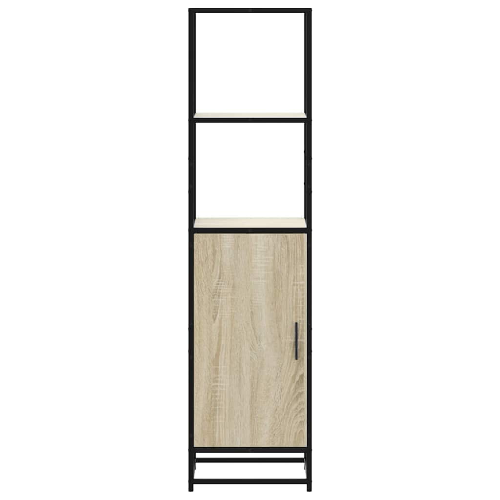 Hoge kast 35,5x35x139 cm bewerkt hout en metaal sonoma eiken - AllerleiShop