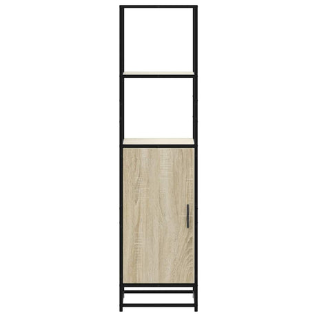 Hoge kast 35,5x35x139 cm bewerkt hout en metaal sonoma eiken - AllerleiShop