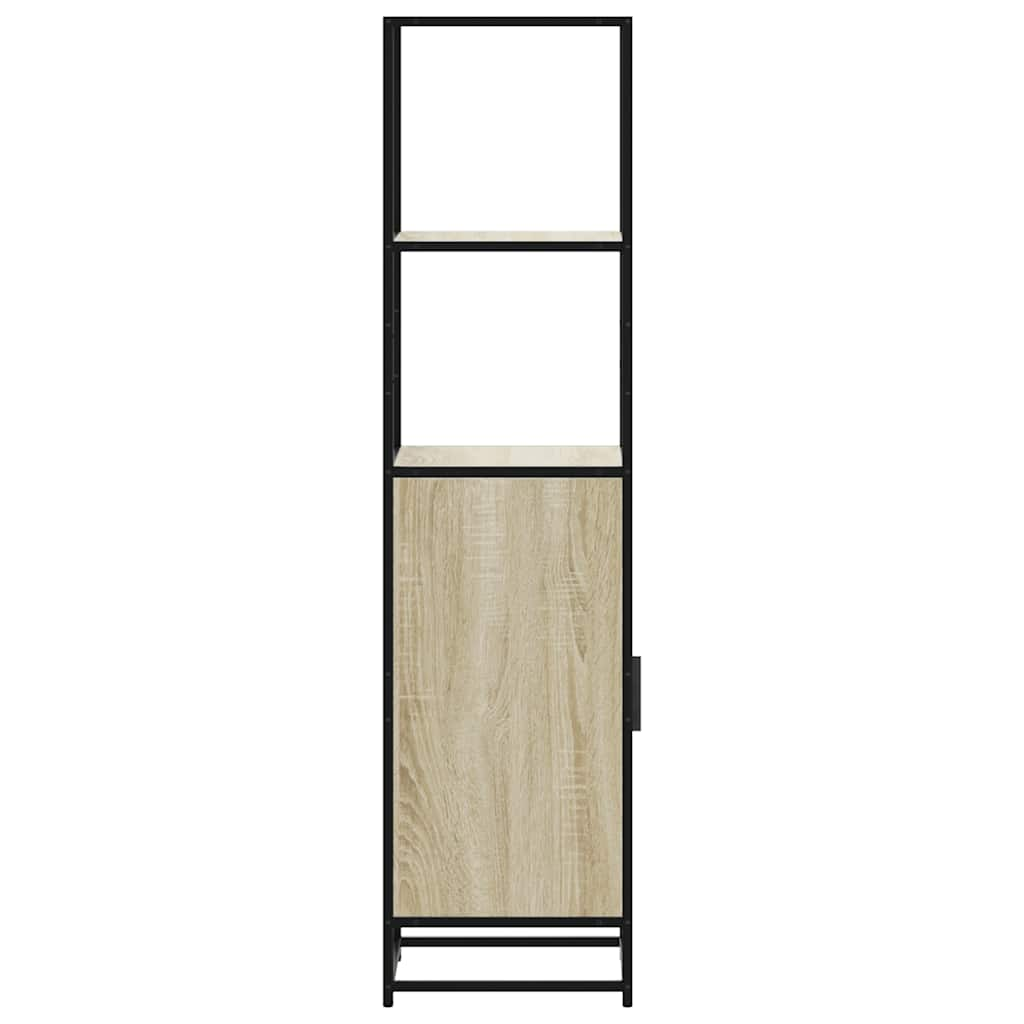 Hoge kast 35,5x35x139 cm bewerkt hout en metaal sonoma eiken - AllerleiShop