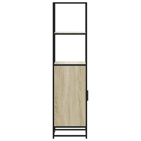 Hoge kast 35,5x35x139 cm bewerkt hout en metaal sonoma eiken - AllerleiShop