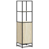 Hoge kast 35,5x35x139 cm bewerkt hout en metaal sonoma eiken - AllerleiShop