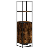 Hoge kast 35,5x35x139 cm bewerkt hout en metaal gerookt eiken - AllerleiShop