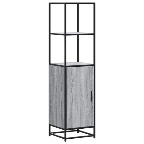 Hoge kast 35,5x35x139 cm bewerkt hout en metaal grijs sonoma - AllerleiShop