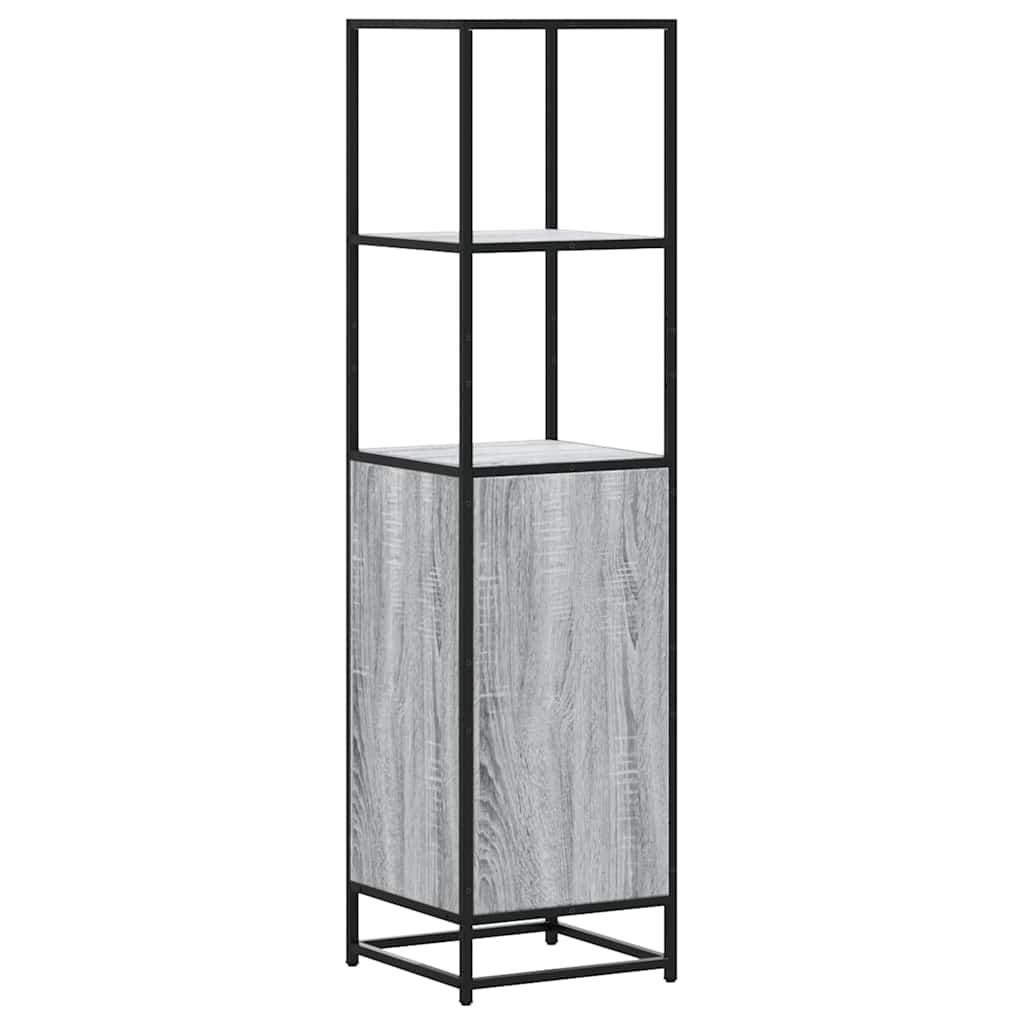 Hoge kast 35,5x35x139 cm bewerkt hout en metaal grijs sonoma - AllerleiShop