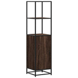 Hoge kast 35,5x35x139 cm bewerkt hout en metaal bruin eiken - AllerleiShop