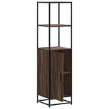 Hoge kast 35,5x35x139 cm bewerkt hout en metaal bruin eiken - AllerleiShop