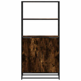 Hoge kast 68x35x139cm bewerkt hout en metaal gerookt eikenkleur - AllerleiShop