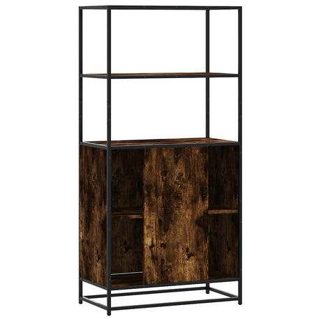 Hoge kast 68x35x139cm bewerkt hout en metaal gerookt eikenkleur - AllerleiShop