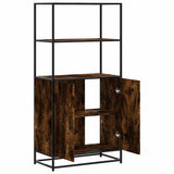 Hoge kast 68x35x139cm bewerkt hout en metaal gerookt eikenkleur - AllerleiShop