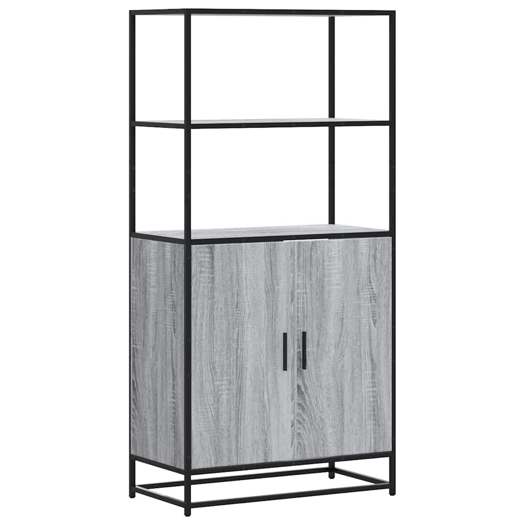 Hoge kast 68x35x139cm bewerkt hout en metaal grijs sonoma eiken - AllerleiShop