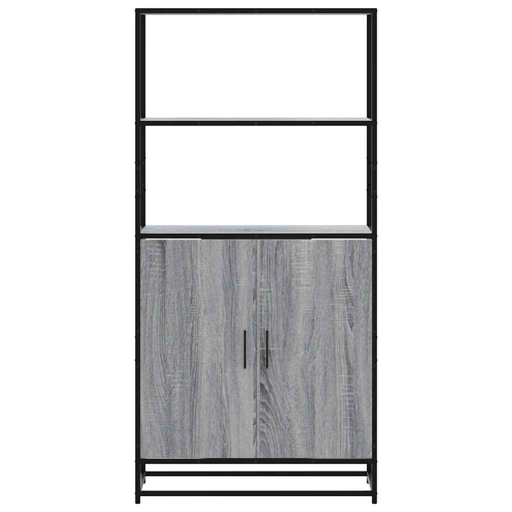 Hoge kast 68x35x139cm bewerkt hout en metaal grijs sonoma eiken - AllerleiShop