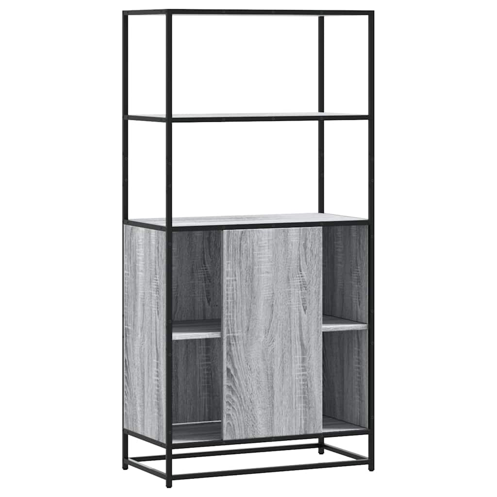 Hoge kast 68x35x139cm bewerkt hout en metaal grijs sonoma eiken - AllerleiShop