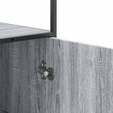 Hoge kast 68x35x139cm bewerkt hout en metaal grijs sonoma eiken - AllerleiShop