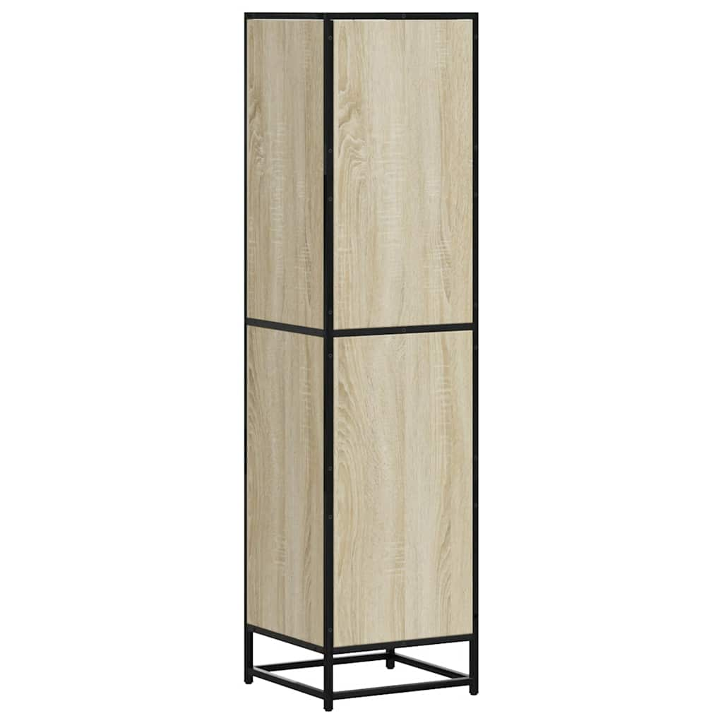 Hoge kast 35,5x35x139 cm bewerkt hout en metaal sonoma eiken - AllerleiShop