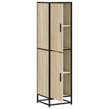 Hoge kast 35,5x35x139 cm bewerkt hout en metaal sonoma eiken - AllerleiShop