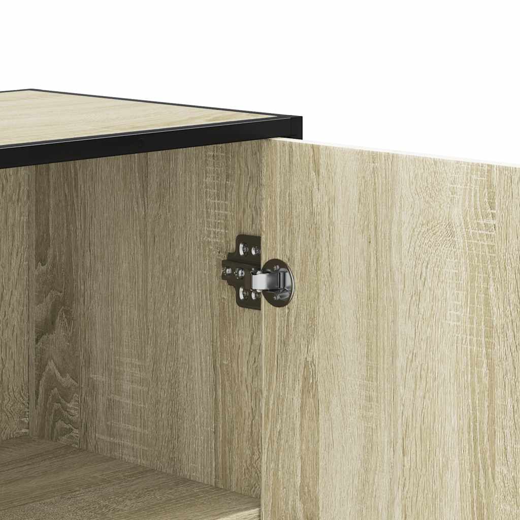 Hoge kast 35,5x35x139 cm bewerkt hout en metaal sonoma eiken - AllerleiShop