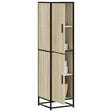 Hoge kast 35,5x35x139 cm bewerkt hout en metaal sonoma eiken - AllerleiShop