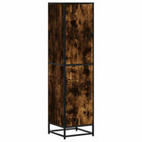 Hoge kast 35,5x35x139 cm bewerkt hout en metaal gerookt eiken - AllerleiShop