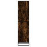 Hoge kast 35,5x35x139 cm bewerkt hout en metaal gerookt eiken - AllerleiShop