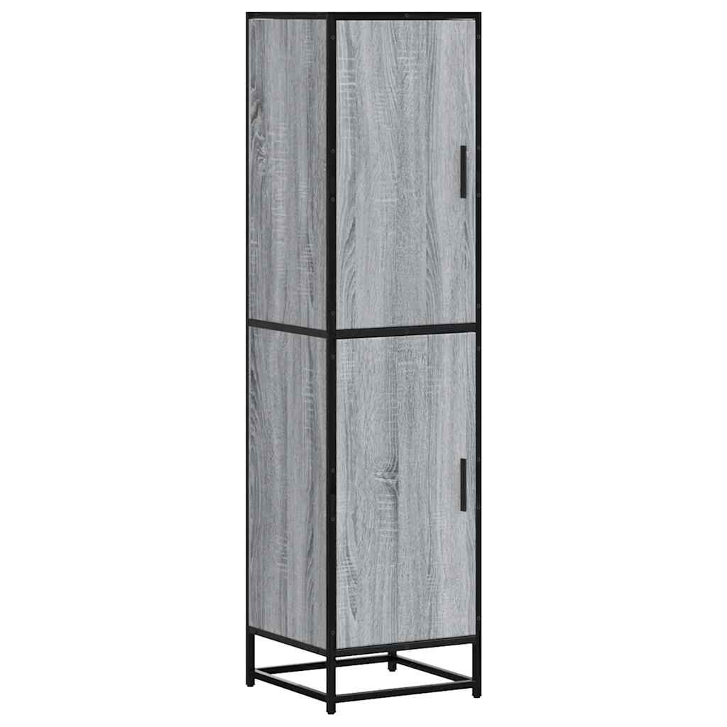 Hoge kast 35,5x35x139 cm bewerkt hout en metaal grijs sonoma - AllerleiShop