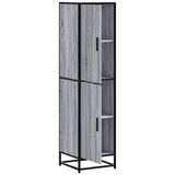 Hoge kast 35,5x35x139 cm bewerkt hout en metaal grijs sonoma - AllerleiShop