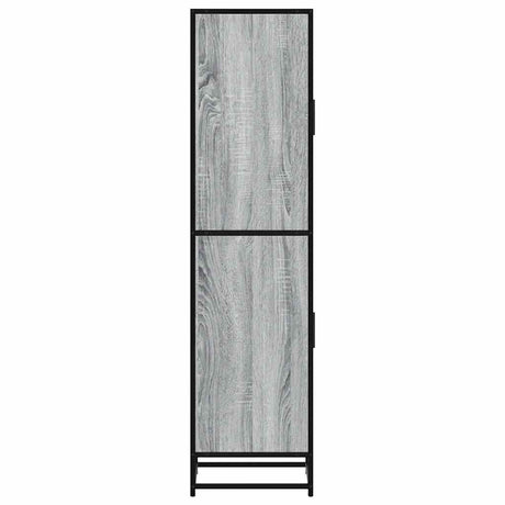 Hoge kast 35,5x35x139 cm bewerkt hout en metaal grijs sonoma - AllerleiShop