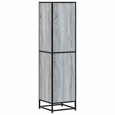 Hoge kast 35,5x35x139 cm bewerkt hout en metaal grijs sonoma - AllerleiShop