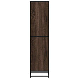 Hoge kast 35,5x35x139 cm bewerkt hout en metaal bruin eiken - AllerleiShop