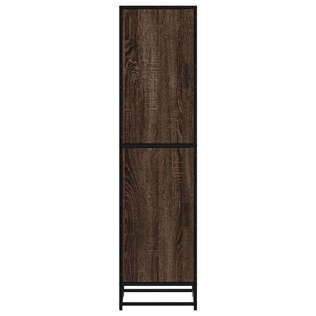 Hoge kast 35,5x35x139 cm bewerkt hout en metaal bruin eiken - AllerleiShop