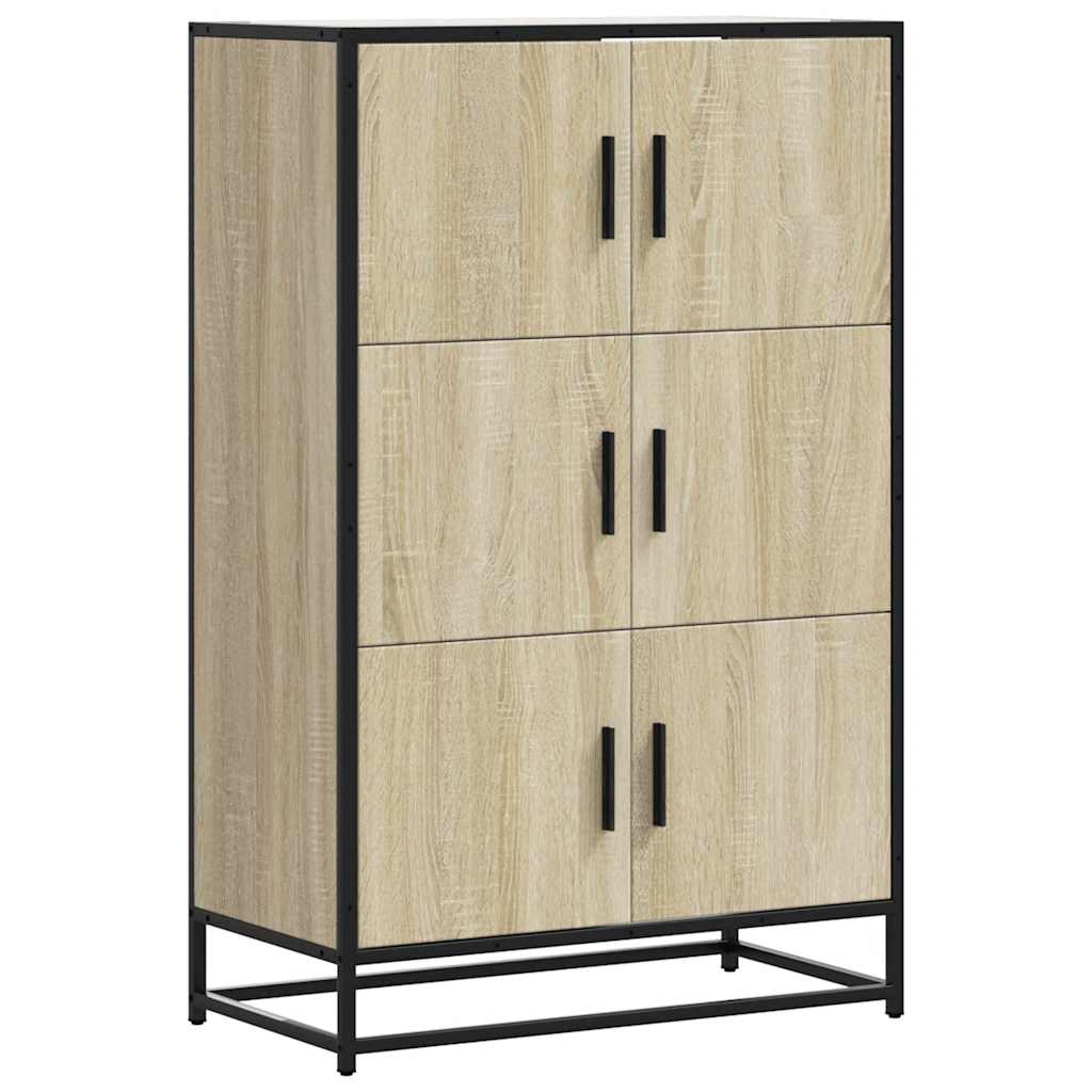 Hoge kast 68x35x106,5 cm bewerkt hout en metaal sonoma eiken - AllerleiShop