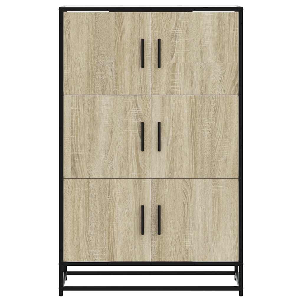 Hoge kast 68x35x106,5 cm bewerkt hout en metaal sonoma eiken - AllerleiShop