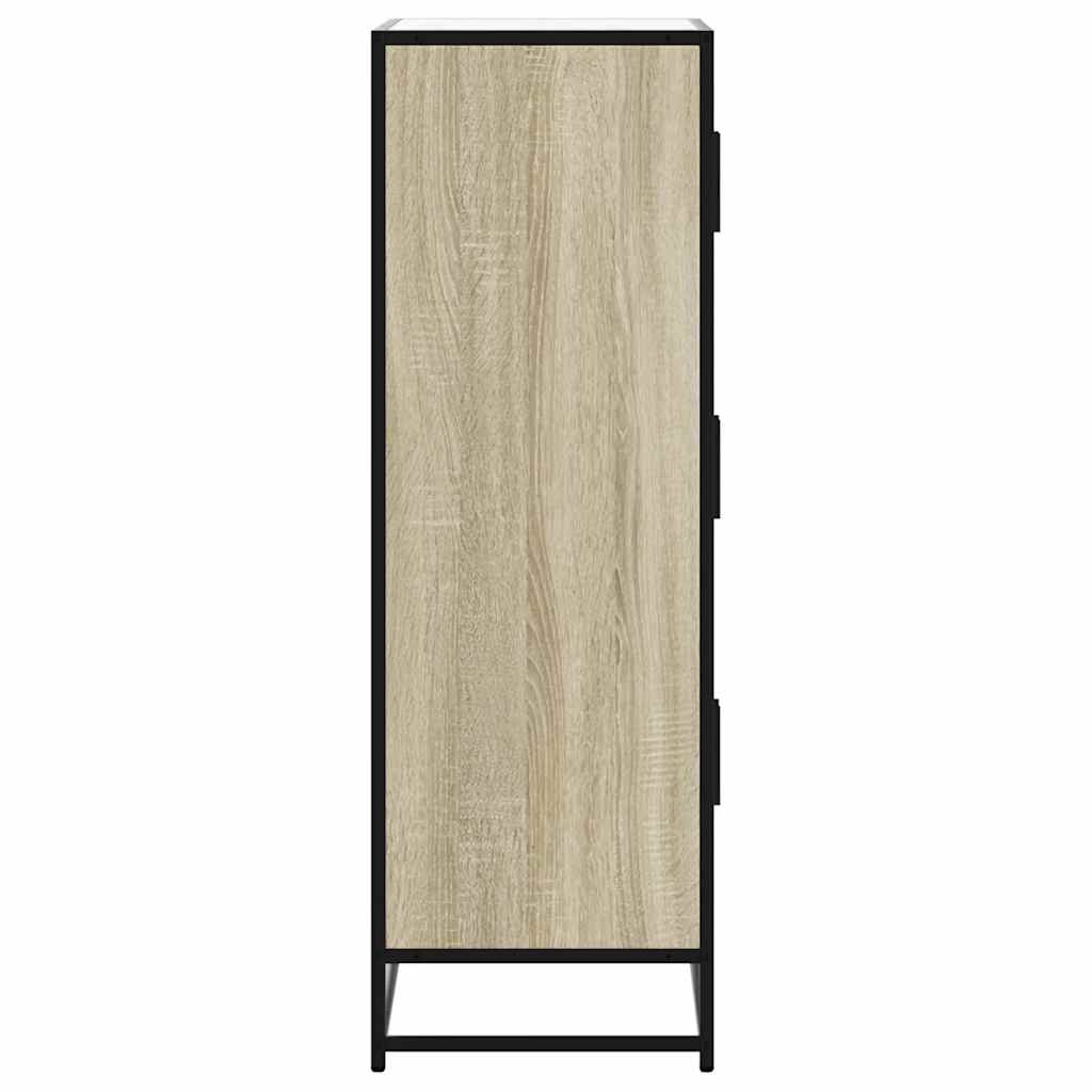 Hoge kast 68x35x106,5 cm bewerkt hout en metaal sonoma eiken - AllerleiShop