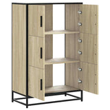 Hoge kast 68x35x106,5 cm bewerkt hout en metaal sonoma eiken - AllerleiShop