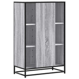 Hoge kast 68x35x106,5 cm bewerkt hout en metaal grijs sonoma - AllerleiShop