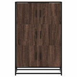 Hoge kast 68x35x106,5cm bewerkt hout en metaal bruin eikenkleur - AllerleiShop