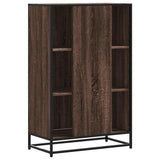 Hoge kast 68x35x106,5cm bewerkt hout en metaal bruin eikenkleur - AllerleiShop