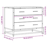 Ladekast 70x41x56 cm bewerkt hout zwart - AllerleiShop